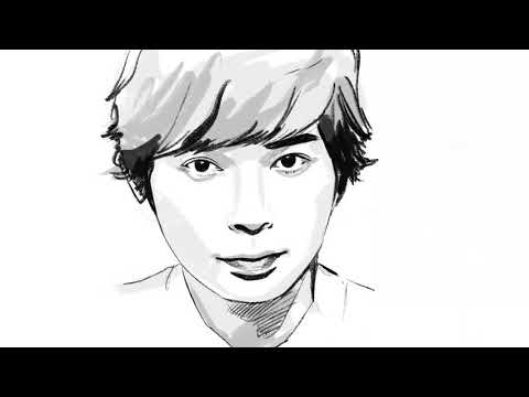iPad スケッチ 嵐 松本潤 Jun Matsumoto 線画 一部始終 早送り お絵描き