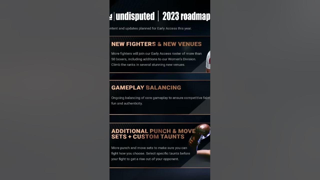 Undisputed early access roadmap YouTube