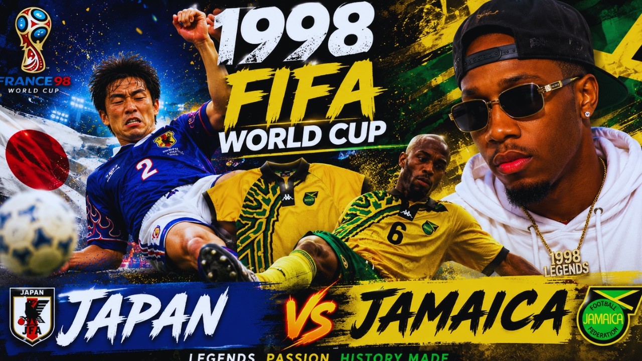 FIFA WORLD CUP koriajapan 大会のペナント 1998 Jamaica vs Japan 🇯🇲🇯🇵 | Reggae Boyz Historic FIFA World