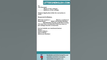 Application To College For Name Correction