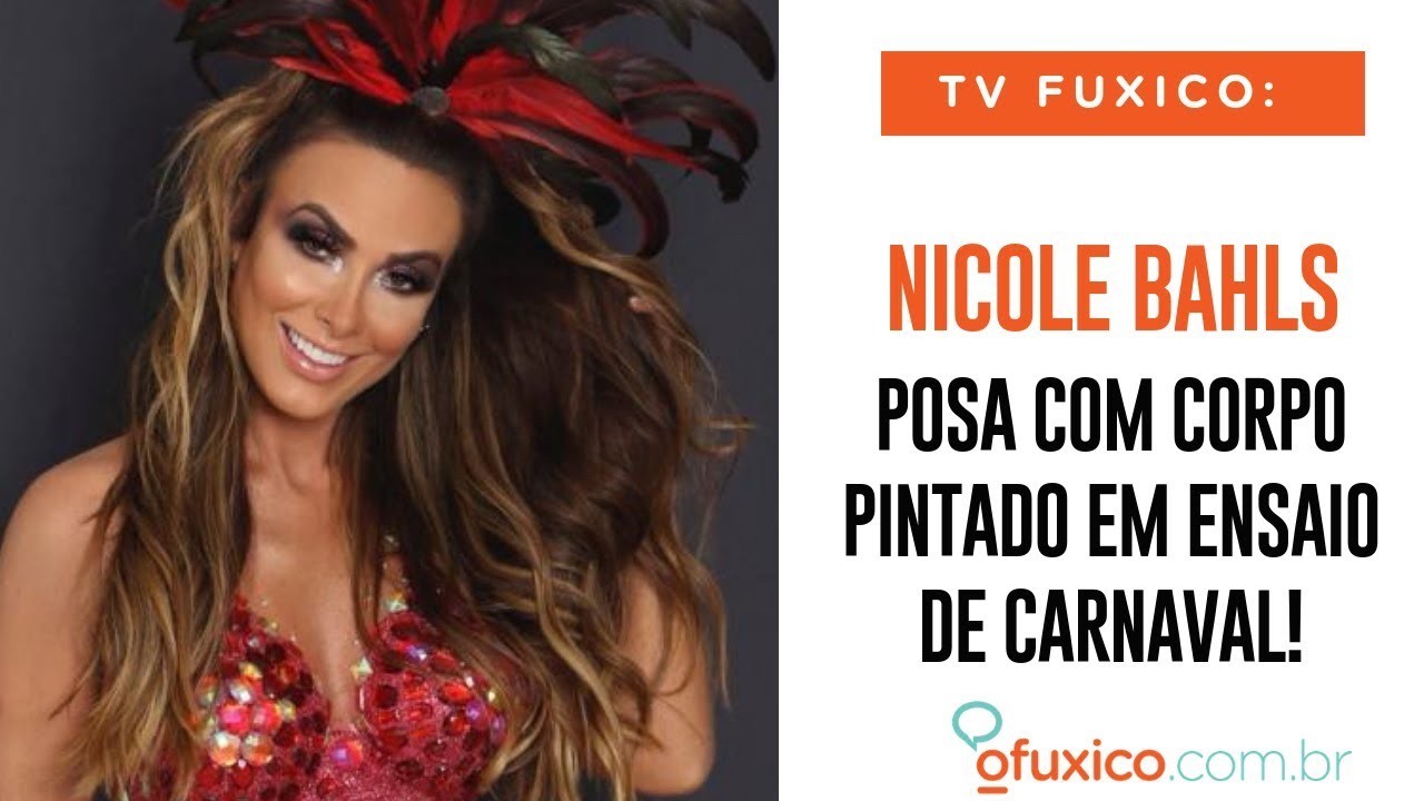 TV Fuxico: Nicole Bahls posa com corpo pintado em ensaio de Carnaval!