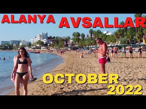 alanya avsallar beach walking tour 2022 ! antalya alanya turkey holıday ! turkey travel 4k video