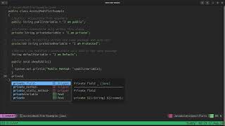 Access specifiers in java