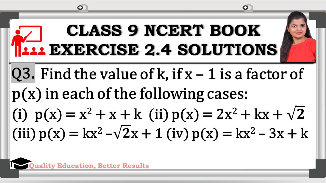 Class 9th Ex 2 4 Q3 I Ii Iii Polynomials Maths Cbse Ncert Mathsteacher Class Ix Youtube