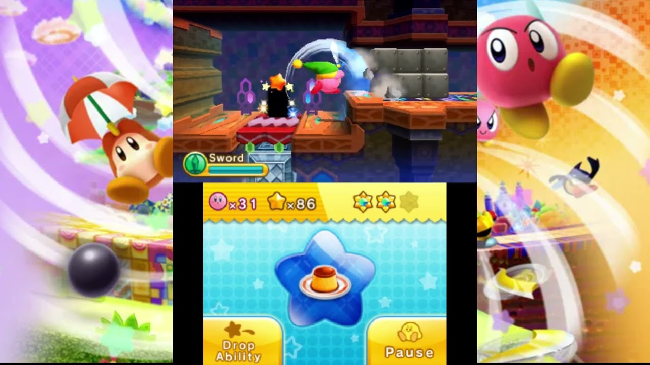 Kirby Triple Deluxe - Level 6-1 (All Sun Stones + Rare Keychain