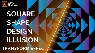 How To Create Square Shape Design Illusion In Illustrator Transform Effect Illustrator Tutorial