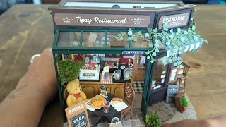 Rolife DIY Miniature House Kit 1:18 Coffe&Bar Dollhouse Diorama Model, Build Mini House Building Kit