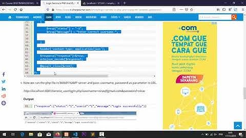 login service in php and mysql for android application - Teknologi Web service Pertemuan 9