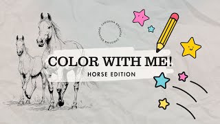 Watch Me Color Horse Coloring Book Relaxing Music No Talking