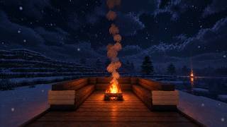 ❄️🔥 A Quiet Winter Night in Minecraft | Cozy Campfire Ambience for Sleep & Relaxation