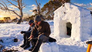 No Tent, 2-Night Snow Shelter Survival Challenge in Snowstorm