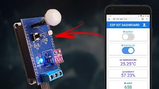 ESP32 IoT Shield PCB with Dashboard for Outputs and Sensors