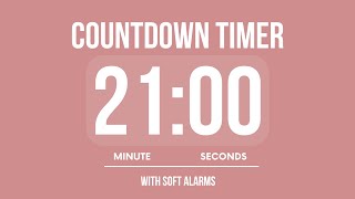 21 MINUTE COUNTDOWN TIMER ⏳ WITH SOFT ALARMS 🌸
