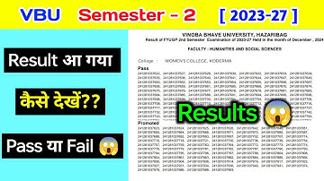 Vbu semester 2 ka result kaise dekhe। Fyugp semester 2 ka result kaise dekhe। Vbu semester 2 results