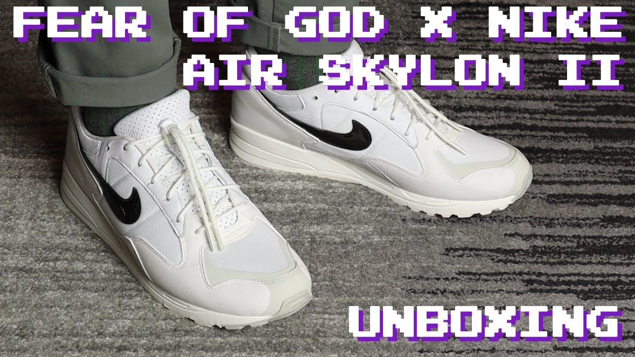 Fear of God x Nike Air Skylon II White Unboxing & On Feet -