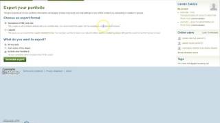 Exporting Portfolio from Mahara