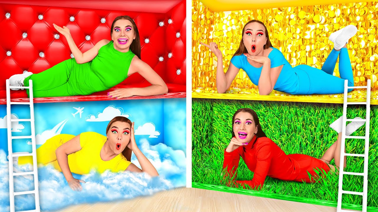 Секретные Домики под Кроватью Четыре Цвета Челлендж | Смешные Cитуации от BaRaDa Challenge