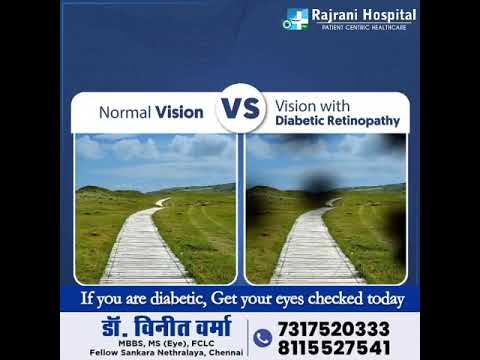 Normal Vision vs Vision with Diabetic Retinopathy | Dr Vineet Verma | Rajrani Hospital | 8115527541