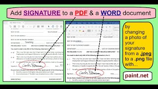 How to Add a SIGNATURE to pdf or word documents. @TeflDude