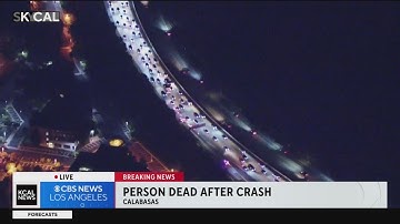 One dead after fiery crash on 101 Freeway in Calabasas area