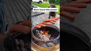 Bulk Hotdog Grilling Hack 🔥 #camping #smartliving #lifehacks