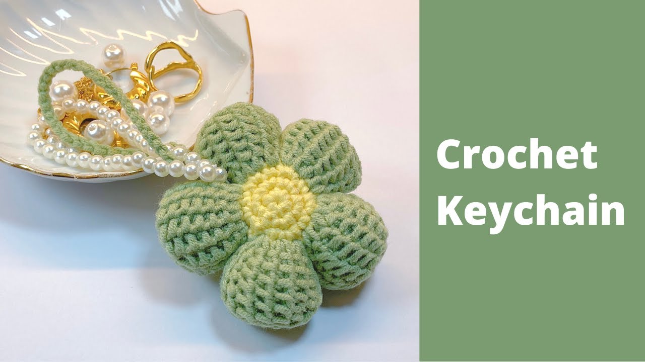 Crochet keychain  Crochet Afghan flower