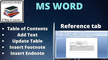 MS  Word me Reference tab ki table of content or Footnote command sikhe bhot easy or detail me