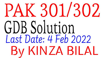 PAK301 GDB Solution | Kinza Bilal