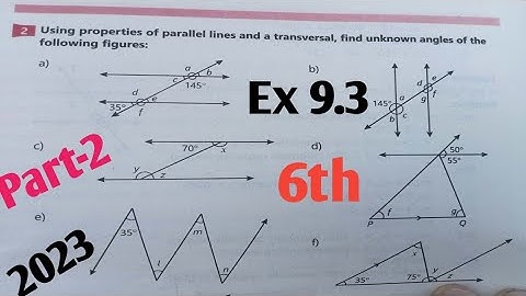 Exercise 9.3 Class 6th Maths kpk and ptb New course 2023 Base on single national curriculum  Part-2