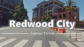Driving in Downtown Redwood City, California - 4K60fps
