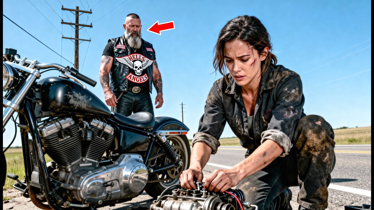 The Single Mechanic Stopped To Help A Hells Angel  And Froze Upon Seeing A Face Never Forgotten
