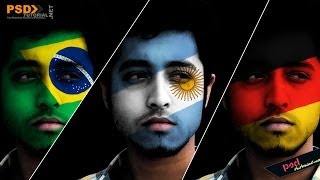 How to Paint National Flag onto a Face | Face Paint Photoshop Tutorial screenshot 4