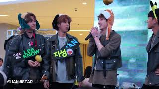 180408 Stray Kids Fansign - Chans Aegyo Ft. Han Jisung