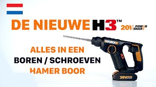 bladerdeeg knal Offer WORX WX394 H3 BOREN / SCHROEVEN/HAMER BOOR NL - YouTube