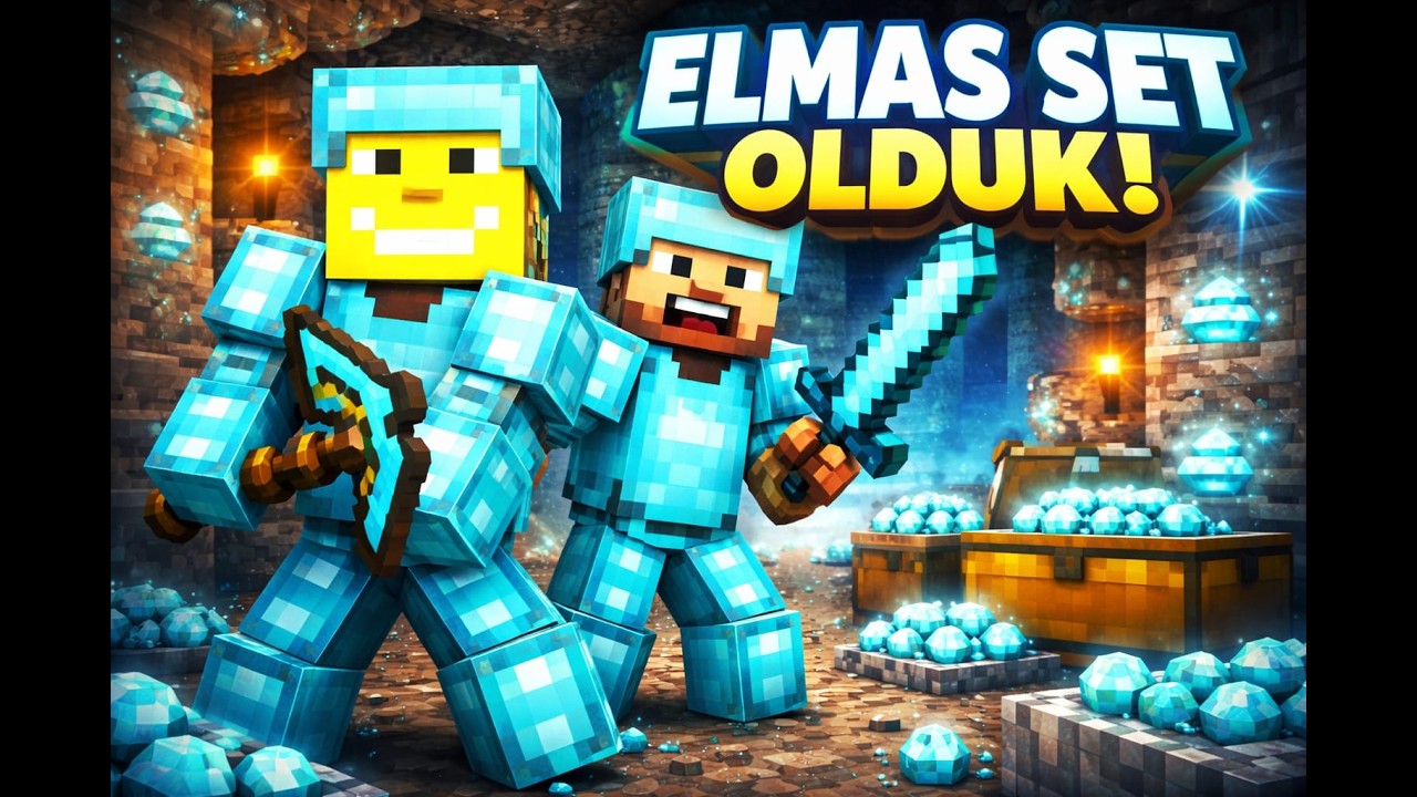 61 ELMAS KAZDIK💎 VE SINIRSIZ YEMEK FARMI🍗3 KİŞİ SURVİVAL 4