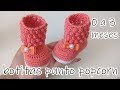 Tutorial botas a crochet para bebe - popcorn-0 a 3 meses