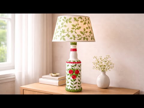 Bottle art diy …diy lampshade…aesthetic table decor….     #artlife #recycledart #bottlelamp #artist 