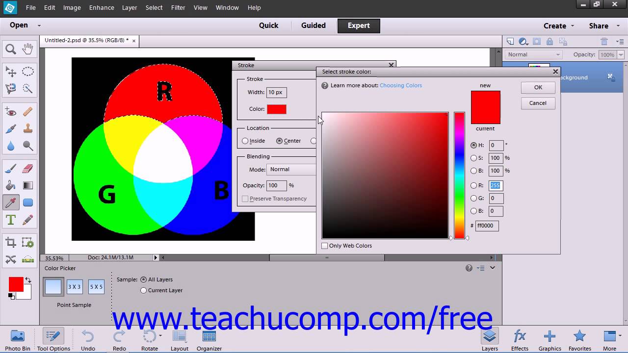 Photoshop Elements 12 Tutorial Stroking Adobe Training Lesson 9.6 - YouTube