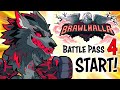 Brawlhalla Battle Pass 4 • FULL SHOWCASE + First Games with Octavius Mordex!!