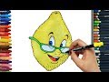 الرسم والتلوين للأطفال كيفية رسم ليمون الرسم للأطفال الأطفال ألوان الفيديو 