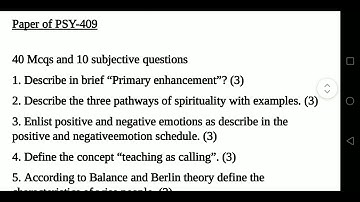 PSY409 || Positive Psychology || Final term papers