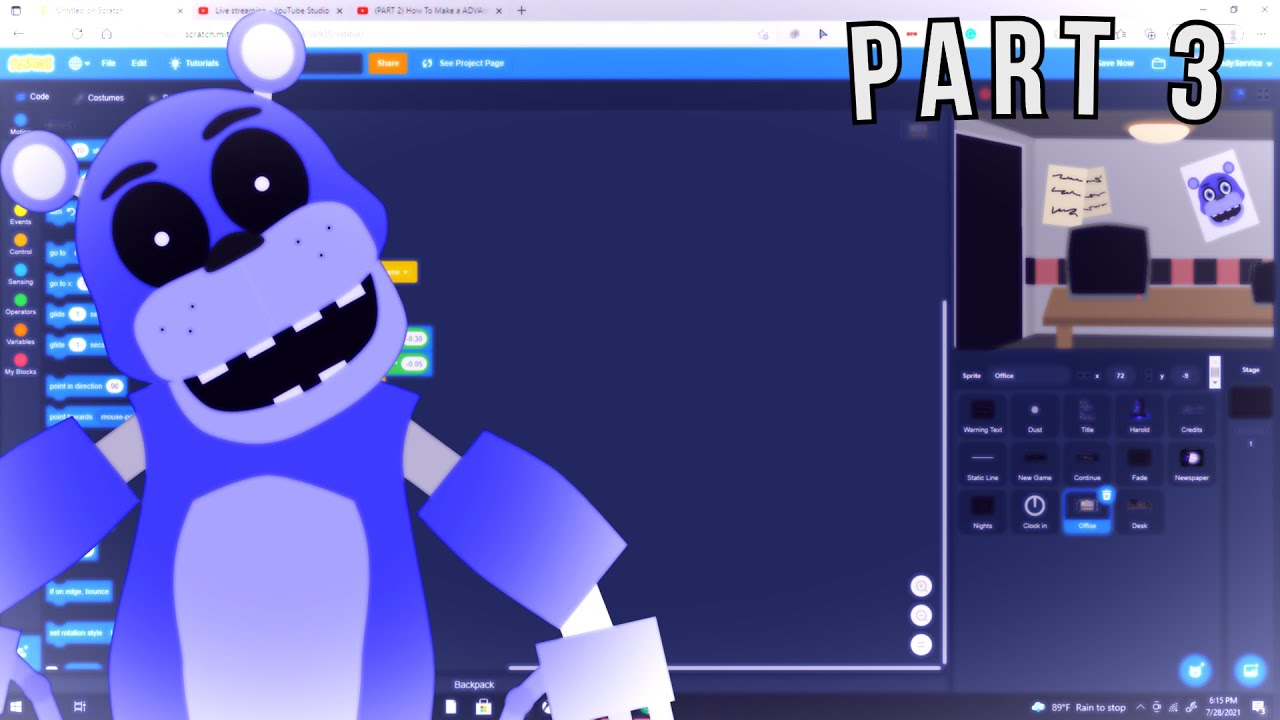 How to Make a FNAF Game in Scratch Part 3!! 