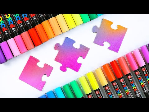 Posca Pen Painting on Puzzle Pieces