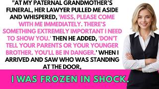At grandmother’s funeral, a lawyer warned me to follow him—then I saw who waited at the dark door