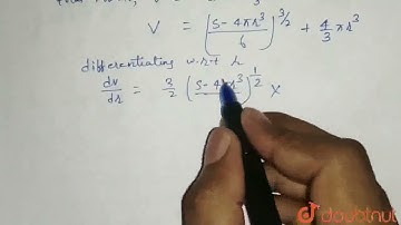 If the sum of the surface areas of cube and a sphere is constant, what is the ratio of an edge o...