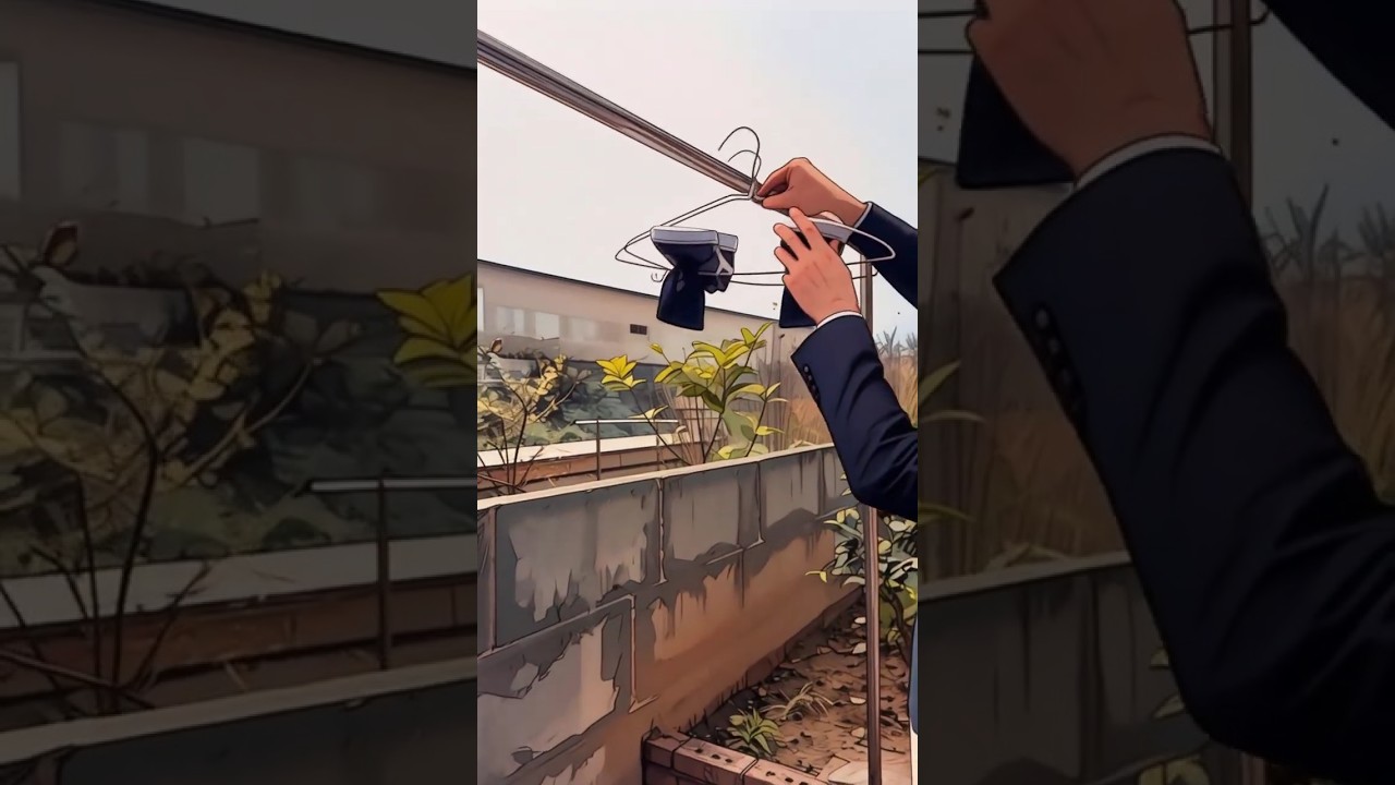 How to hang shoes on hangers to dry in the sun. Brilliant inventions