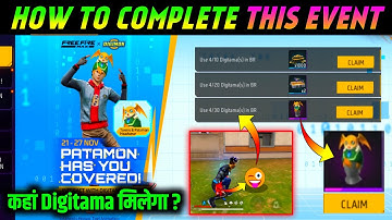 HOW TO FIND DIGITAMA🥚 IN TAKERU & PATAMON EVENT FREE FIRE MAX | NEW DIGIMON EVENT FREE FIRE