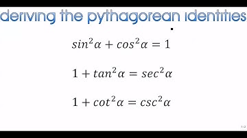 Deriving the Pythagorean Identities