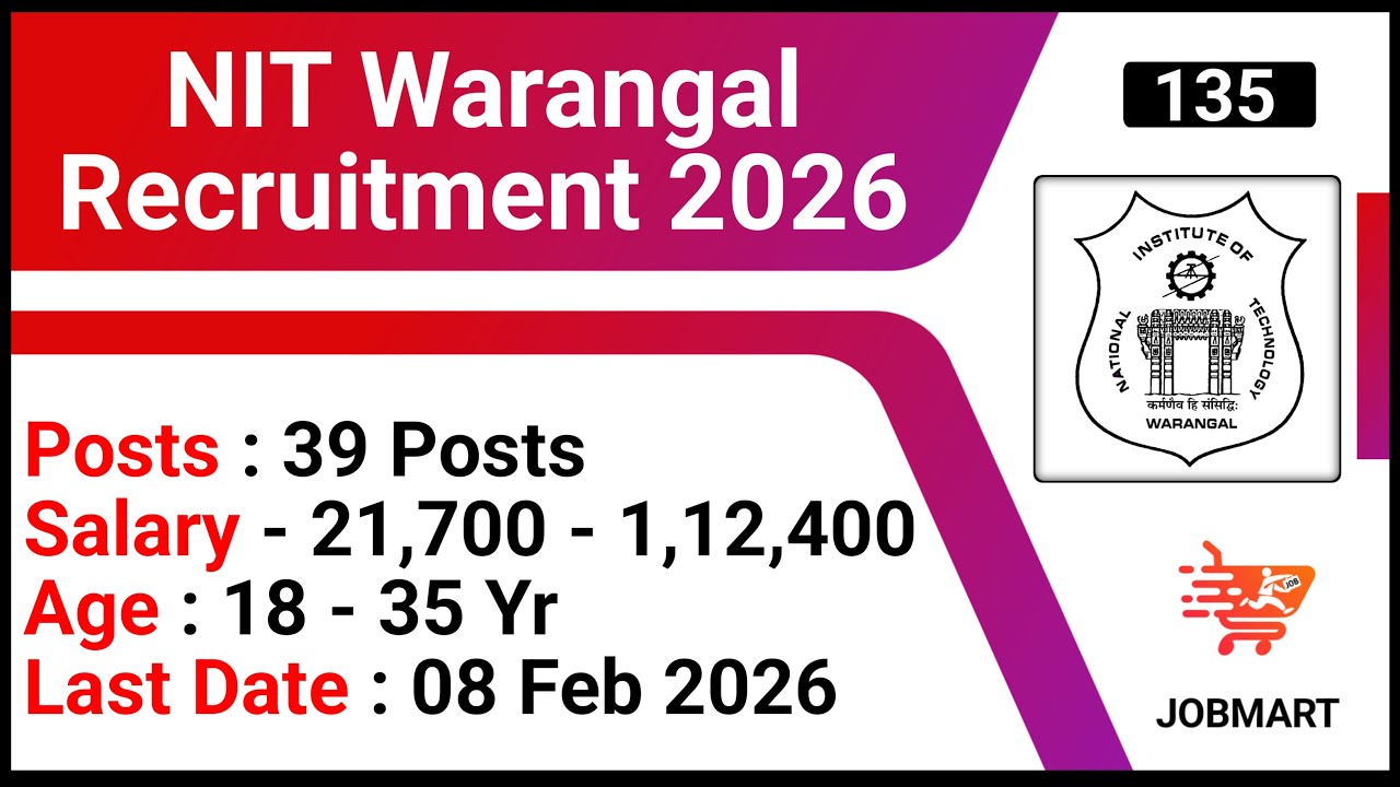 NIT Warangal Recruitment 2026 | National Institute of Technology Warangal Recruitment