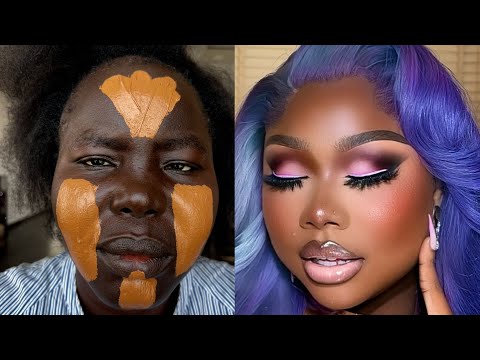 Unbelievable 😳 Viral Makeup Transformation Tutorial / Dark Skin Girl Makeup 😱🔥✂️💉